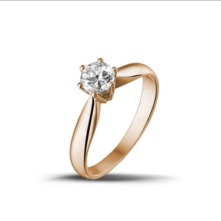 0.50 quilates anillo solitario diamante en oro rojo 