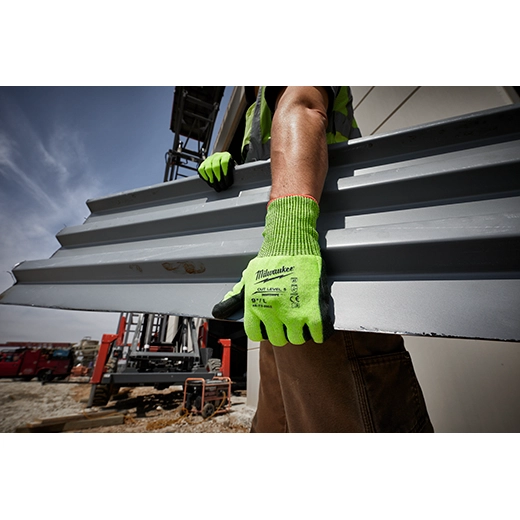 12 PAIR HIGH VISIBILITY CUT LEVEL 5 POLYURETHANE DIPPED GLOVES  XL