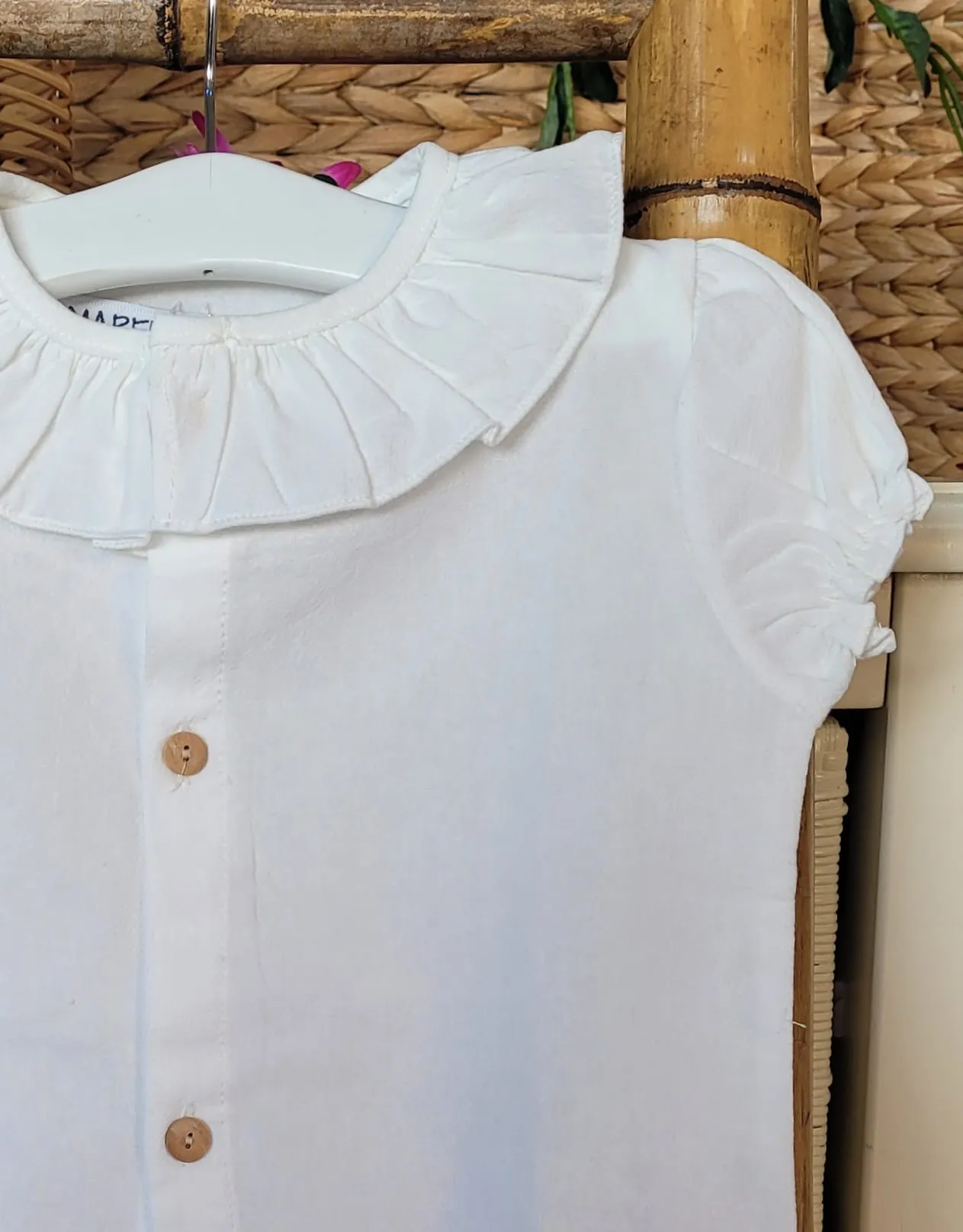 A Blusa Bebé Infantil 100% Algodón R130429 Blanco roto.