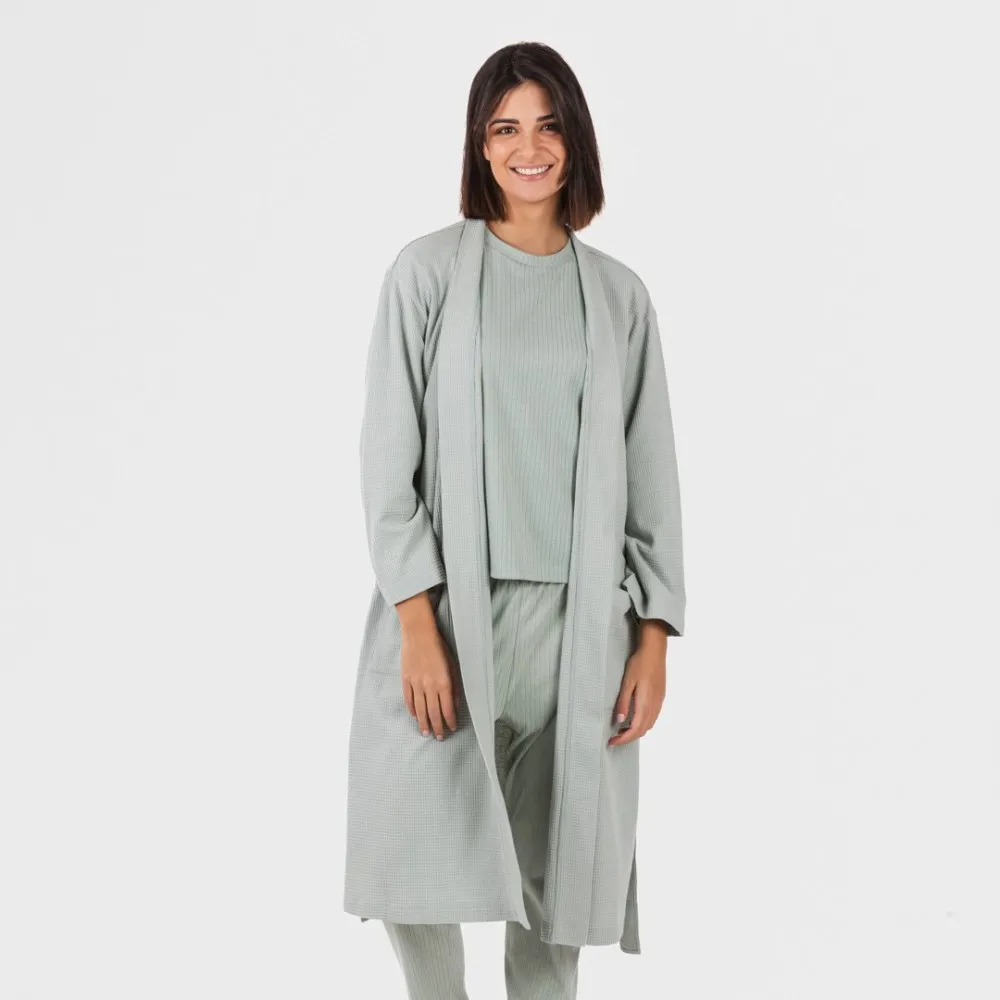 Albornoz gofre verde tiffany