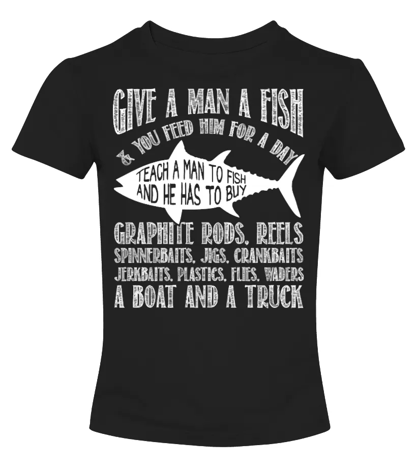 American Fishing Flag Camiseta cuello redondo Mujer