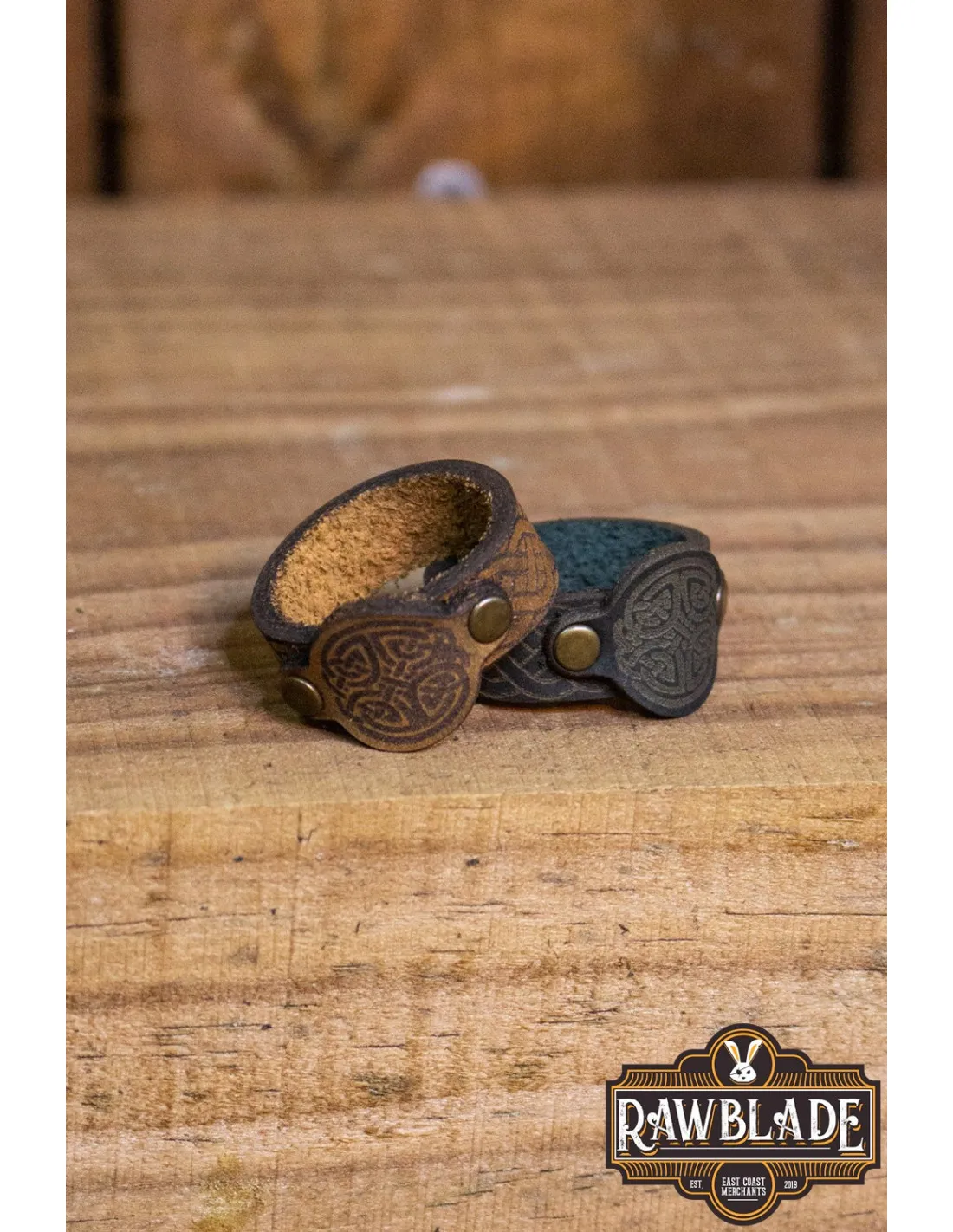 ANILLO CELTA LUGH EN CUERO  VERDE