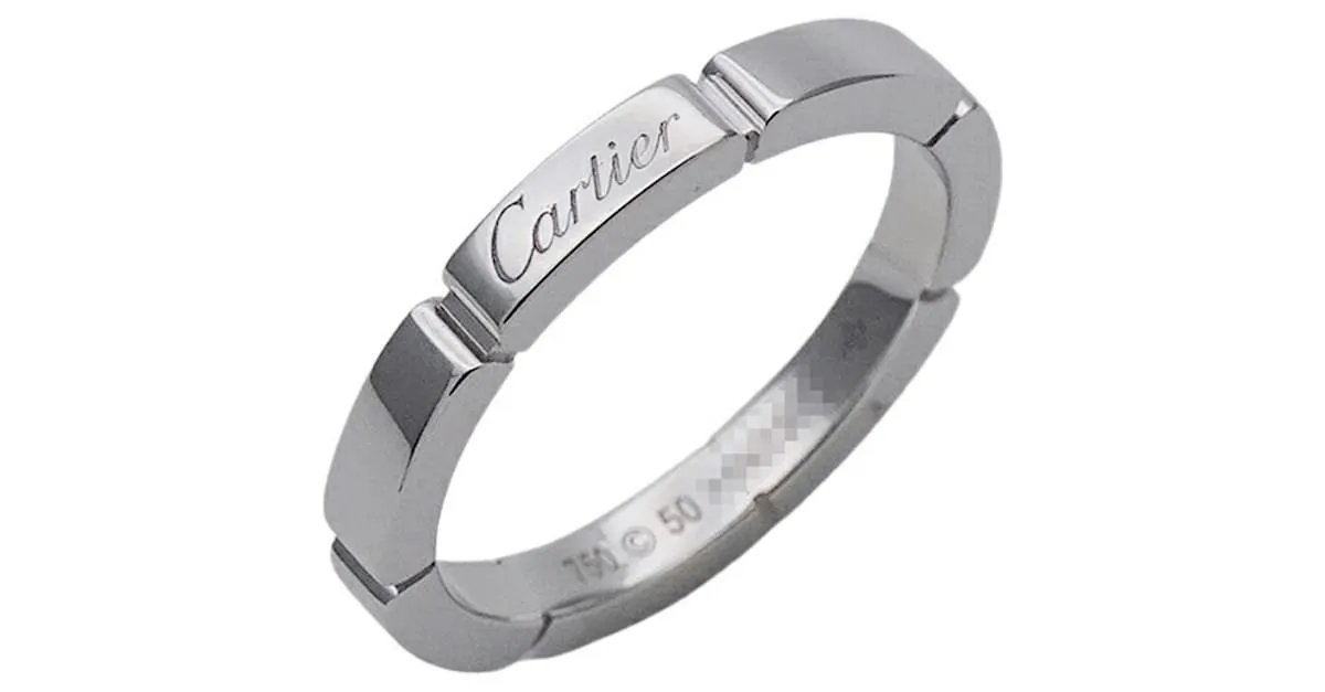Anillo de banda de oro blanco de 18K Cartier 