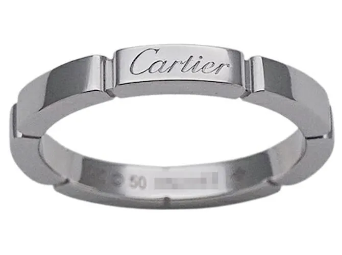 Anillo de banda de oro blanco de 18K Cartier 