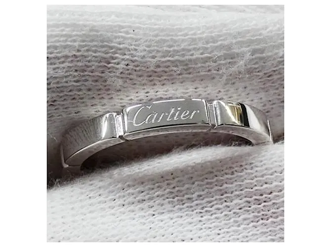 Anillo de banda de oro blanco de 18K Cartier 