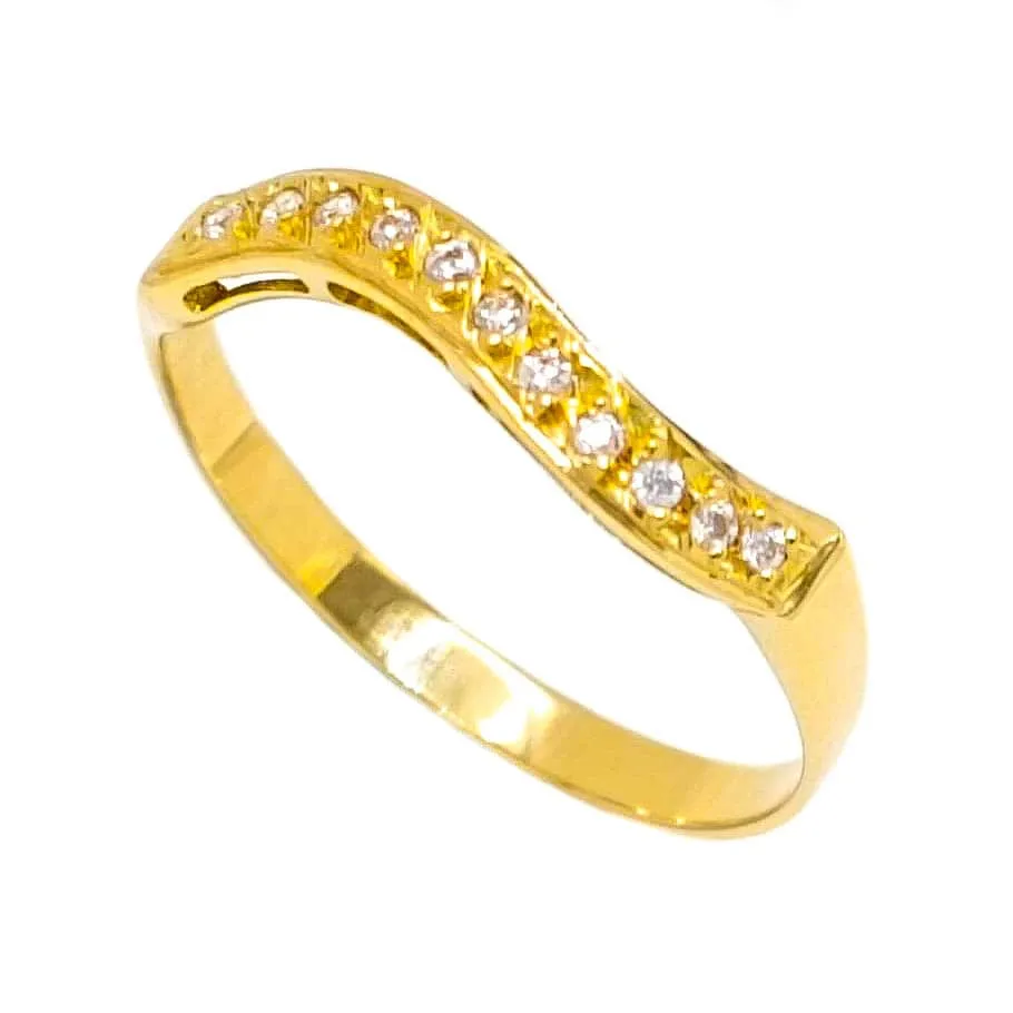 Anillo oro 18K fino ondulado