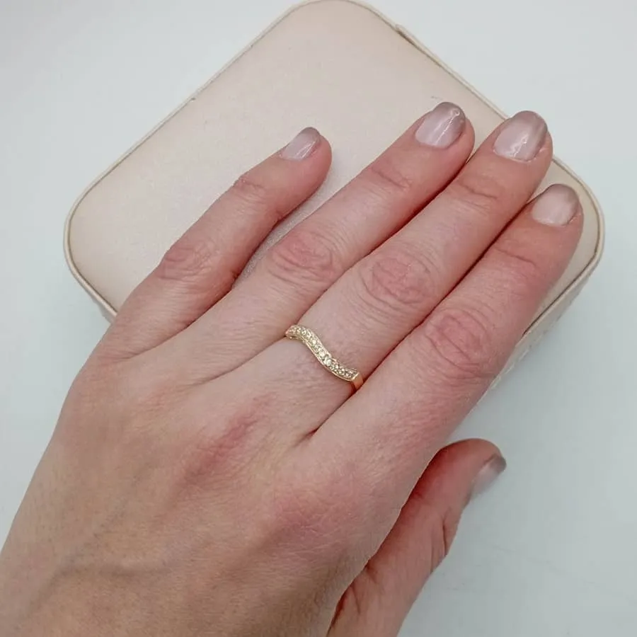 Anillo oro 18K fino ondulado