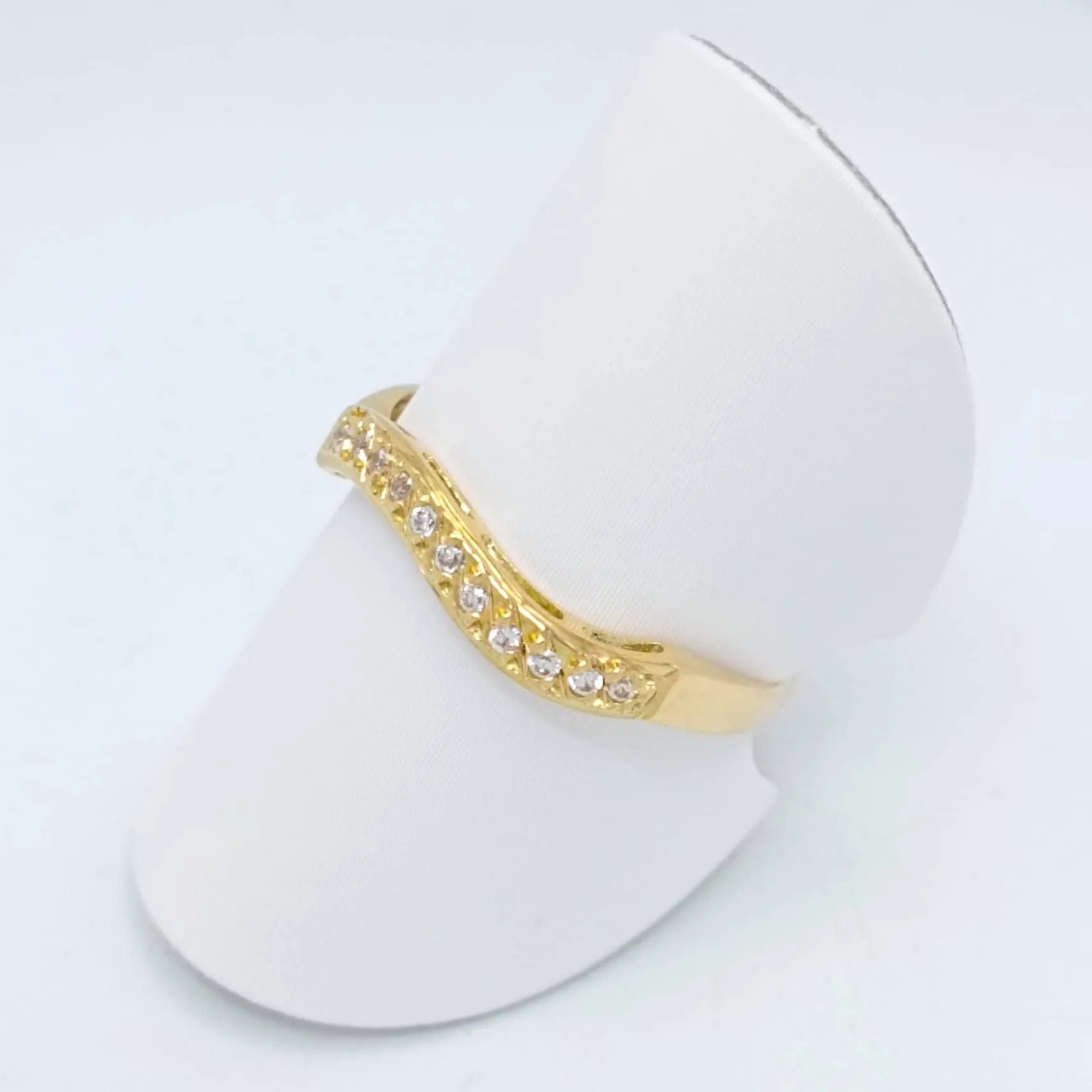 Anillo oro 18K fino ondulado
