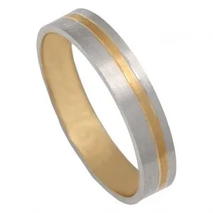 Anillo Oro Bicolor 4 mm.