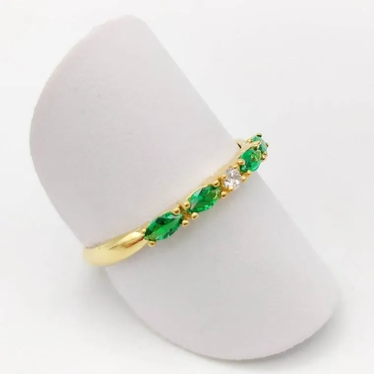 Anillo oro circonitas verde 2mm