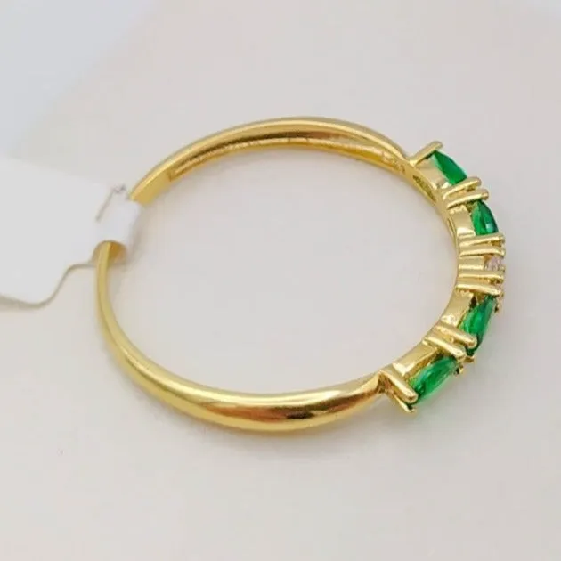Anillo oro circonitas verde 2mm