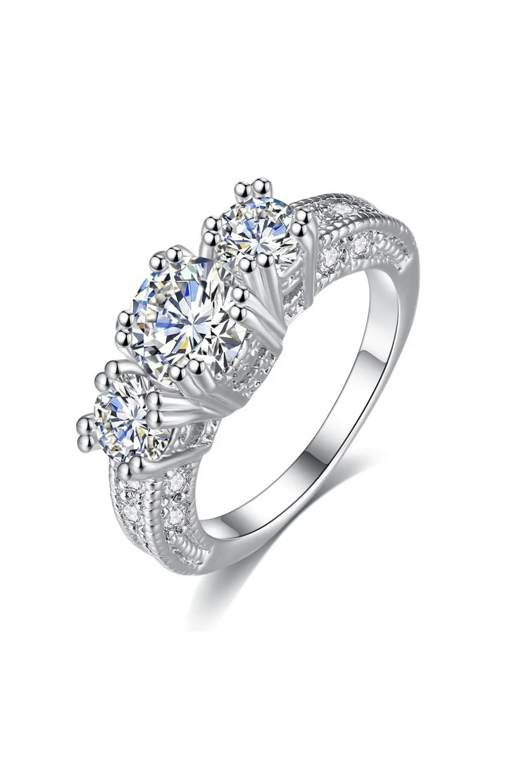 Anillo Tres Solitarios Blanco