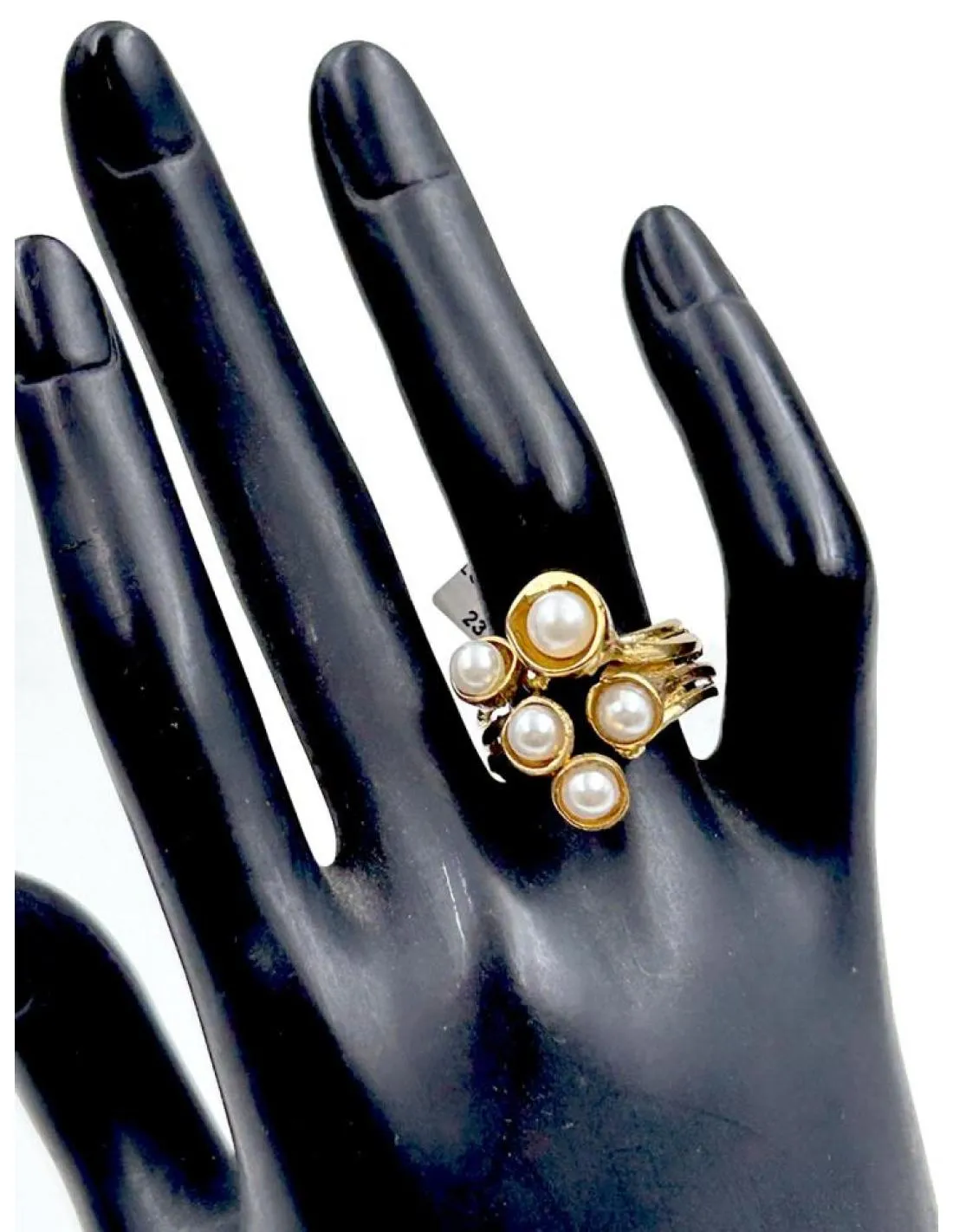 ANILLOS MUJER DORADOS CON PERLAS DISEÑO ORIGINAL Y ELEGANTE