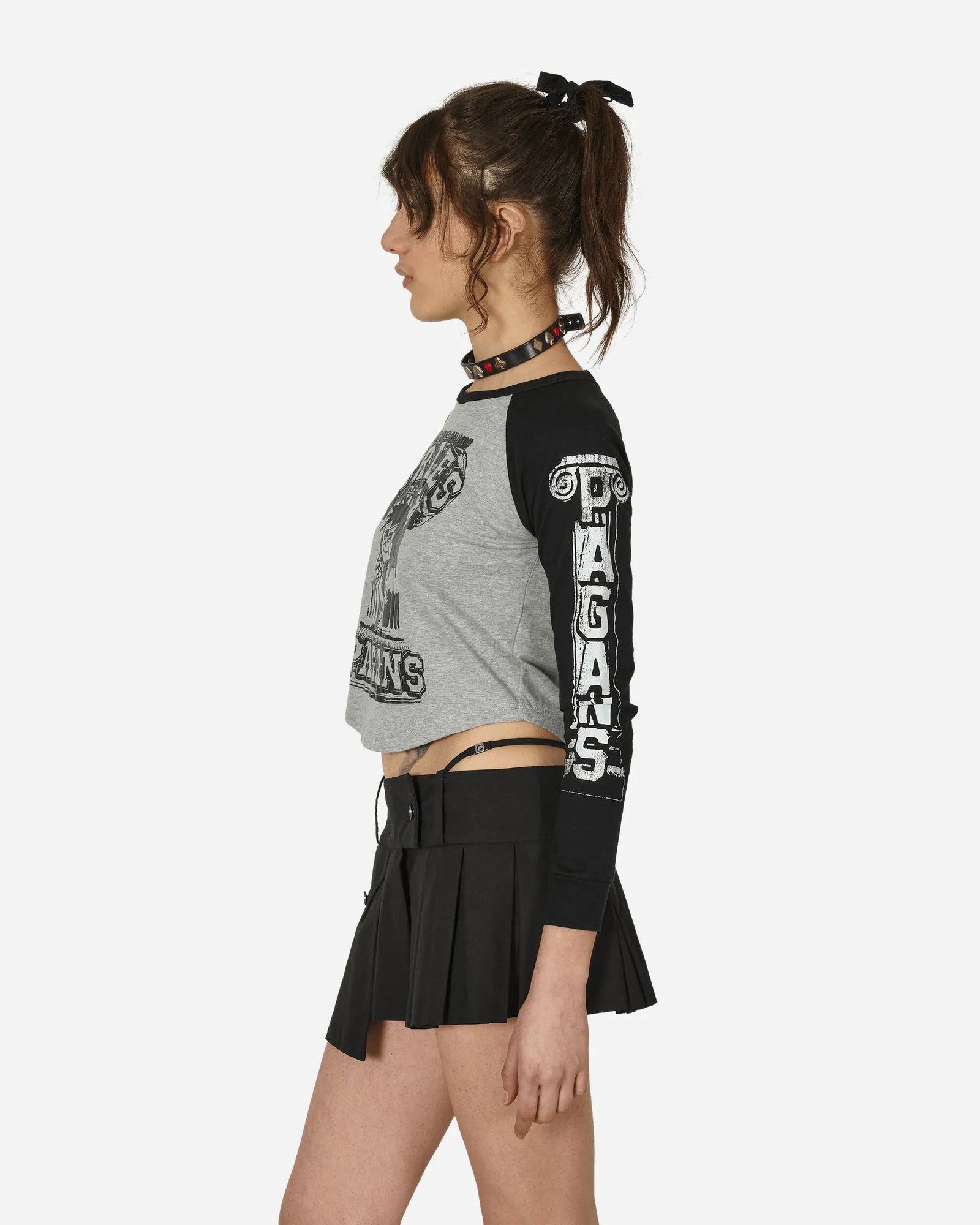 ARIES AGED RAGLAN BASEBALL LONGSLEEVE TSHIRT GREY / BLACK