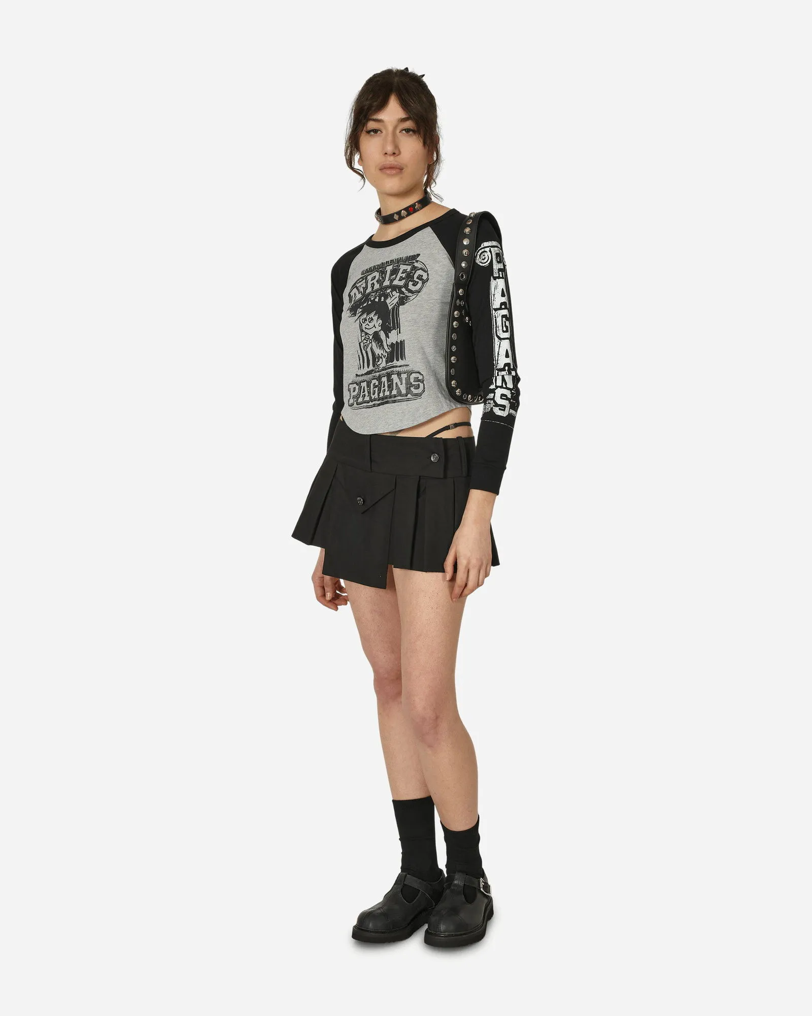 ARIES AGED RAGLAN BASEBALL LONGSLEEVE TSHIRT GREY / BLACK
