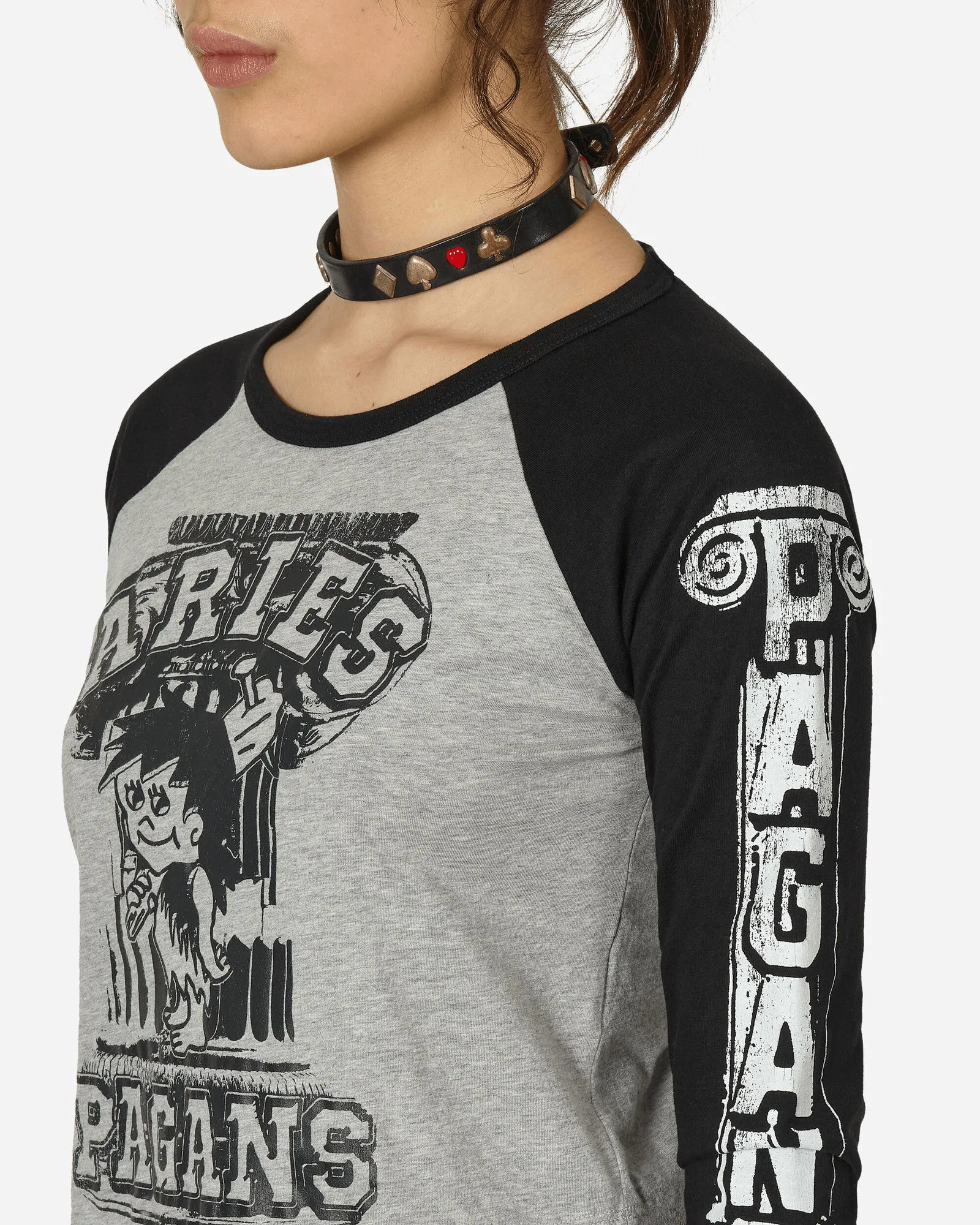 ARIES AGED RAGLAN BASEBALL LONGSLEEVE TSHIRT GREY / BLACK