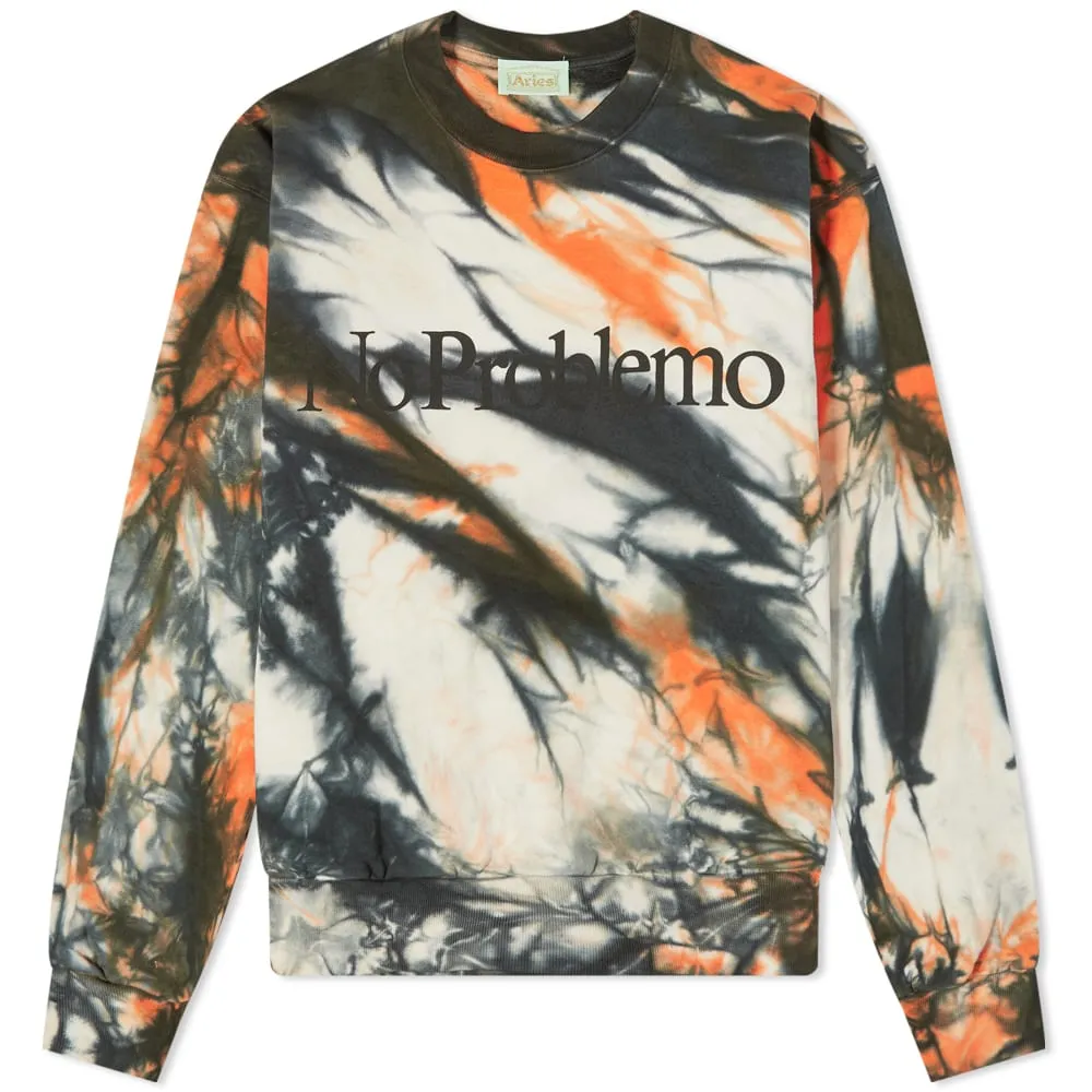 Aries Tiger Dye No Problemo Crew Sweat