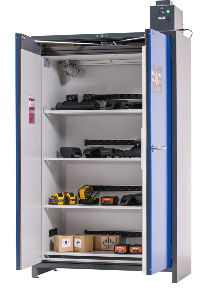 ARMARIO PARA CARGA DE BATERíAS DE ION LITIO, ASECOS SMARTSTOREPRO, 4 ESTANTES, ANCHO 1200 MM