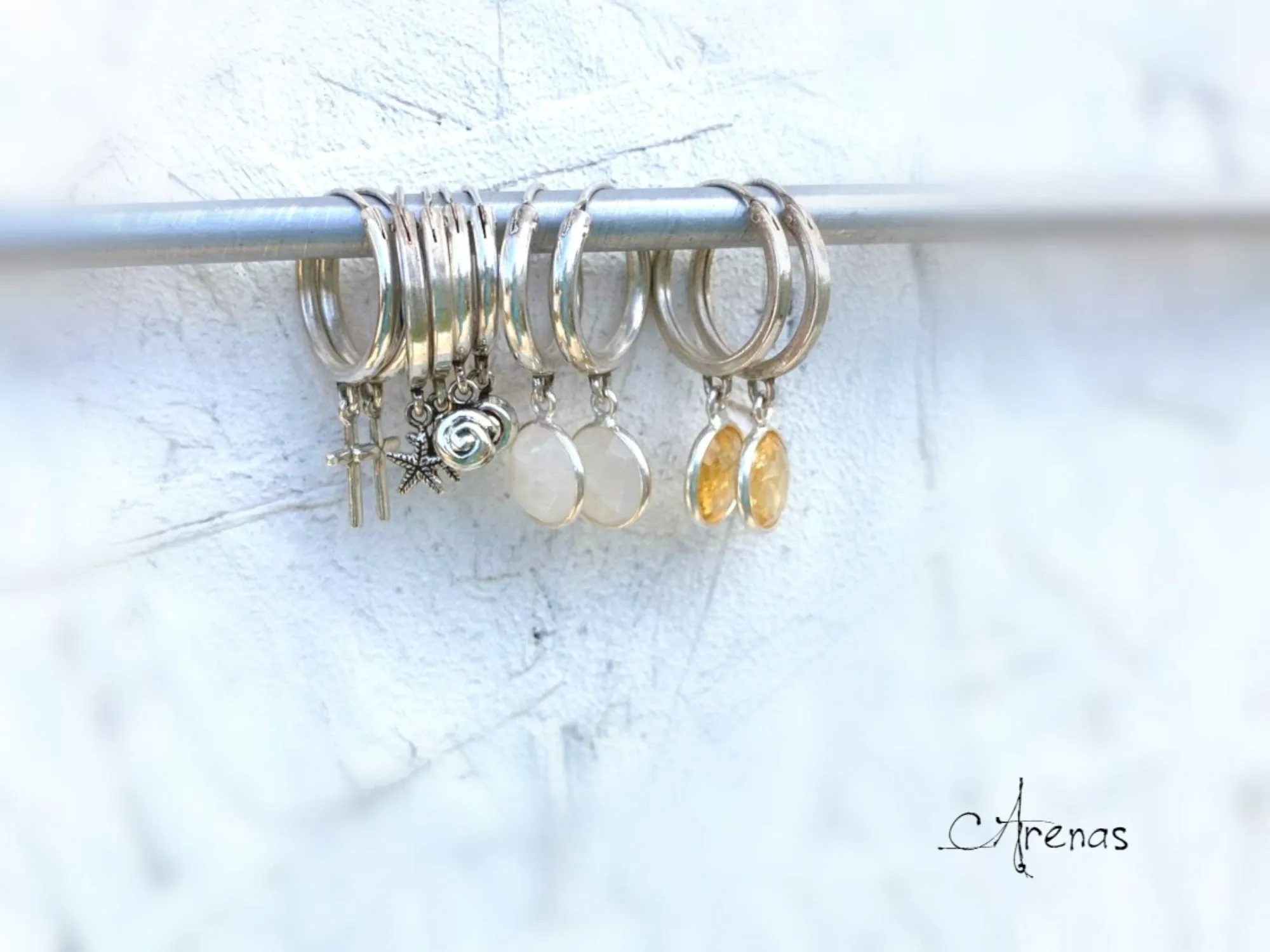 AROS DE PLATA CON CARACOLA  AROS DE PLATA 16 MM