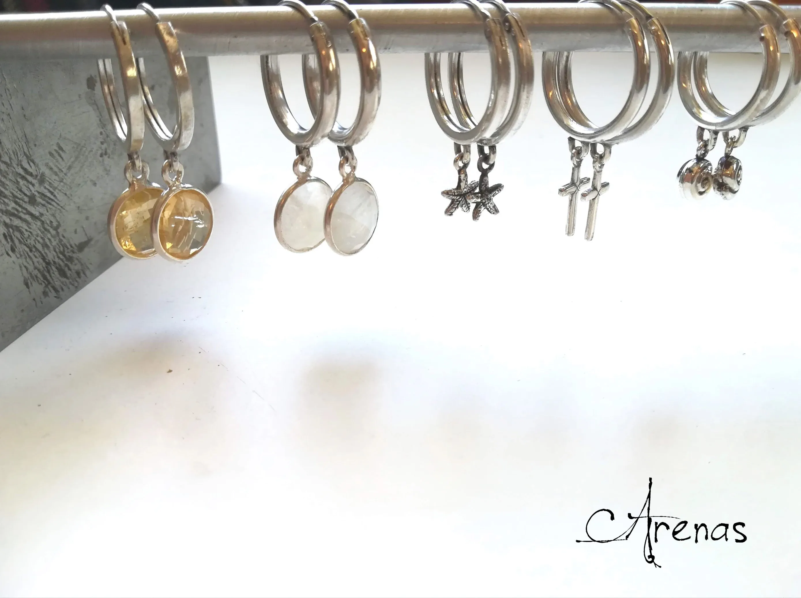 AROS DE PLATA CON CARACOLA  AROS DE PLATA 16 MM