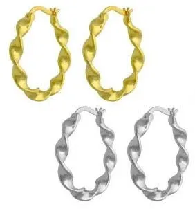 Aros plata enroscados medianos