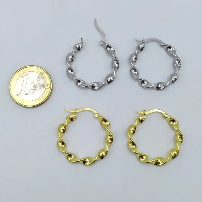 Aros plata enroscados medianos