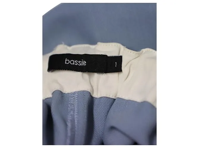 Autre Marque PANTALONES CÓNICOS BASSIKE EN VISCOSA AZUL 