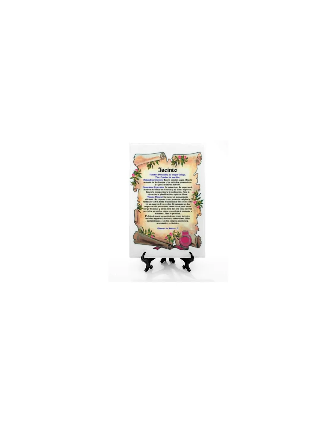 Azulejo personalizado con 1 nombre + soporte