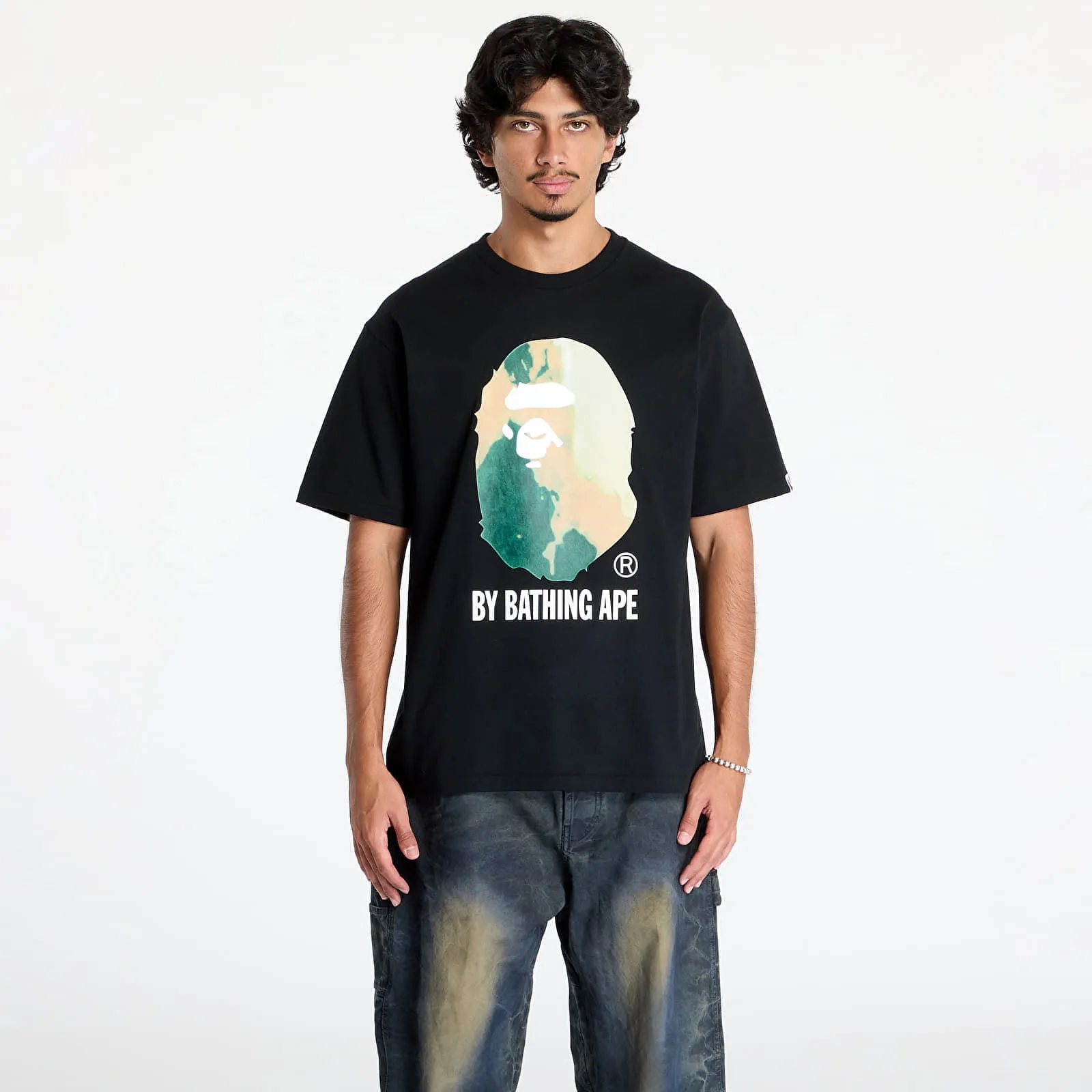 BAPE Tie Dye By Bathing Ape Tee Black x Beige