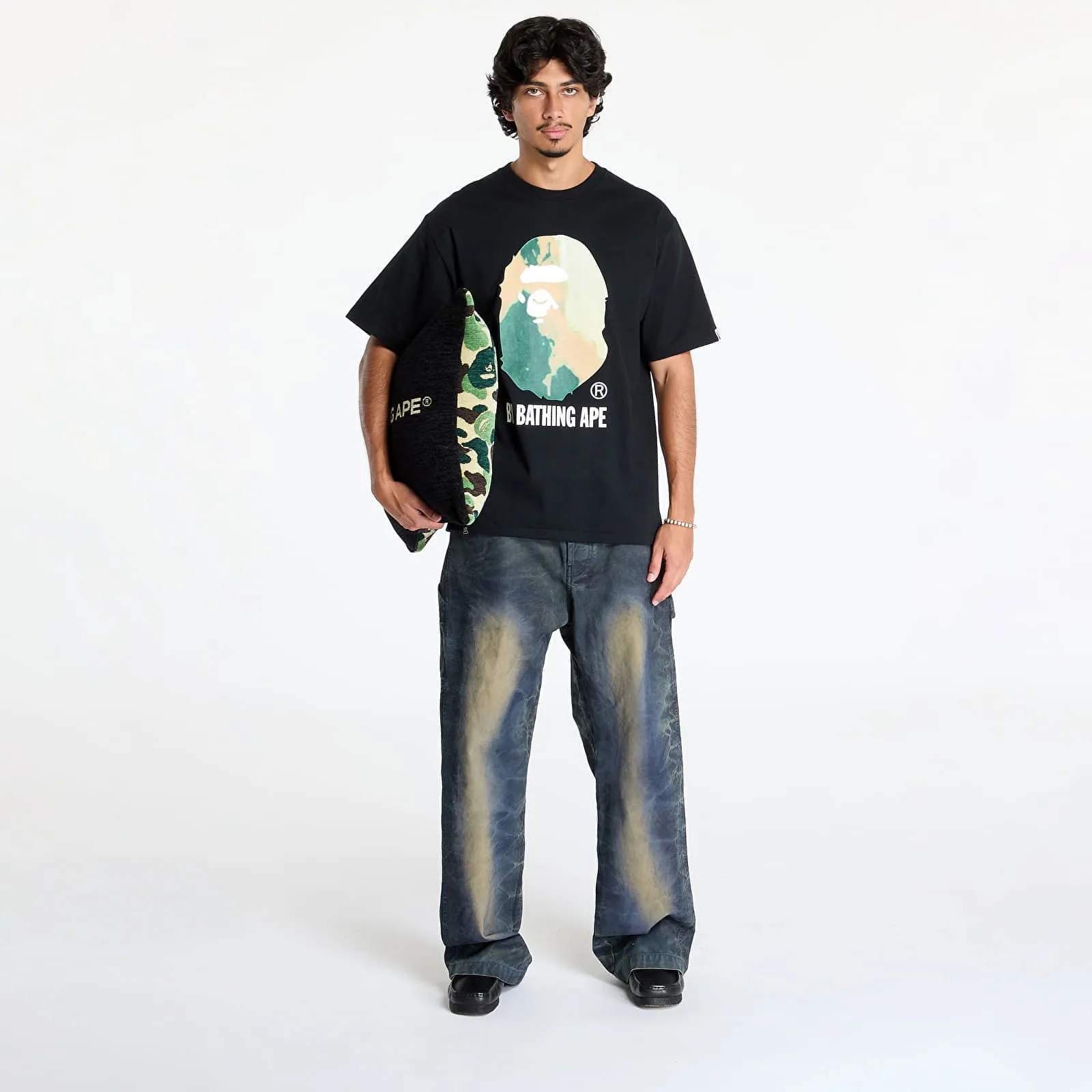 BAPE Tie Dye By Bathing Ape Tee Black x Beige