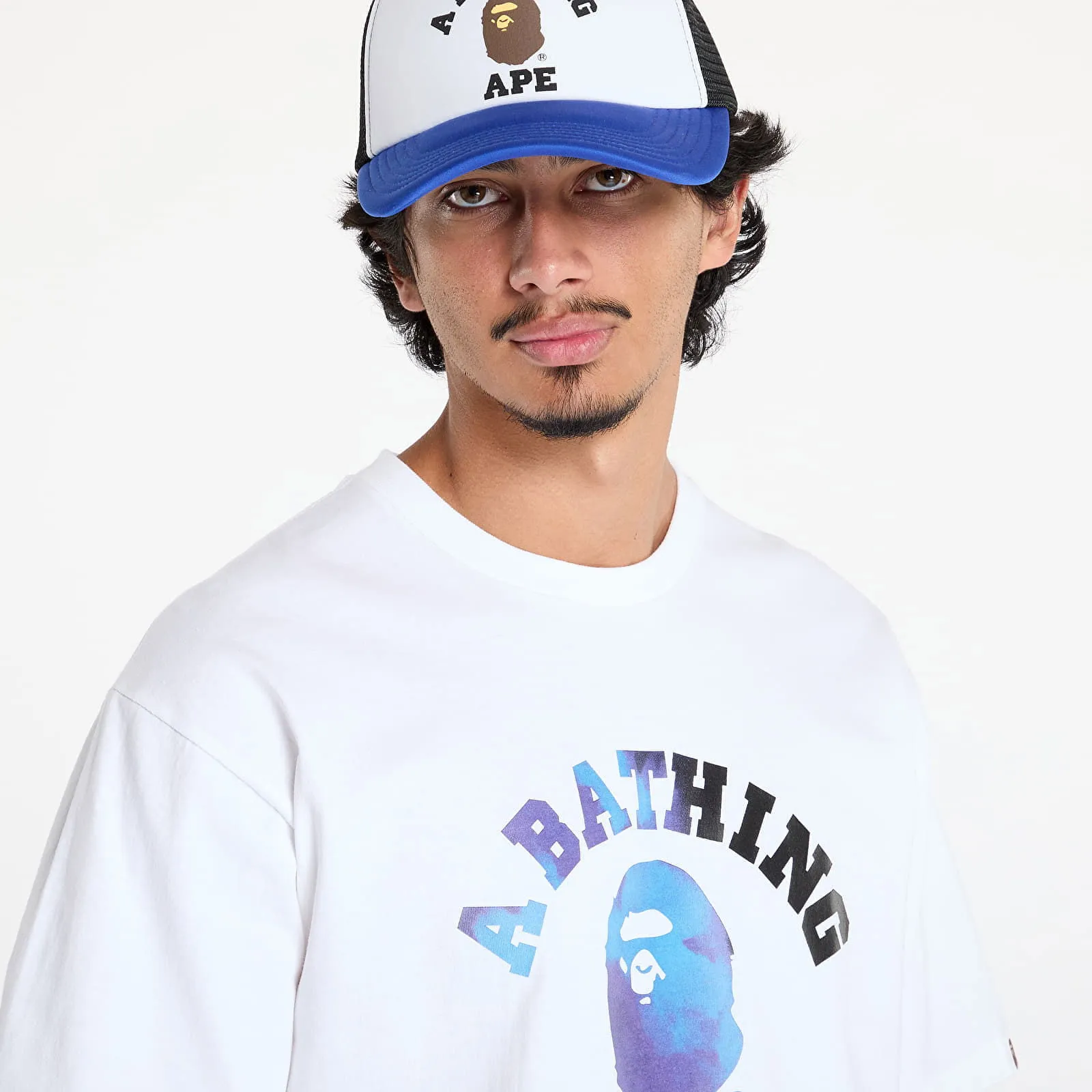 BAPE Tie Dye College Tee White/ Black