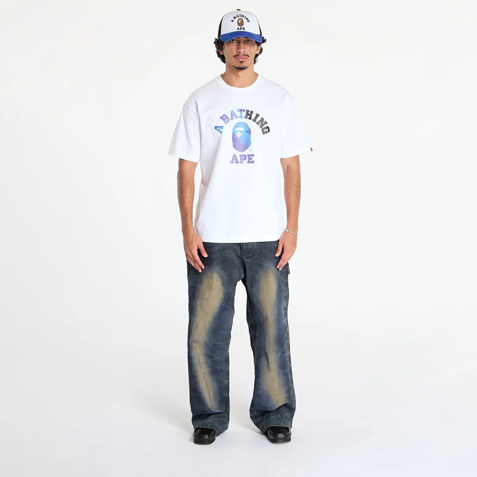 BAPE Tie Dye College Tee White/ Black