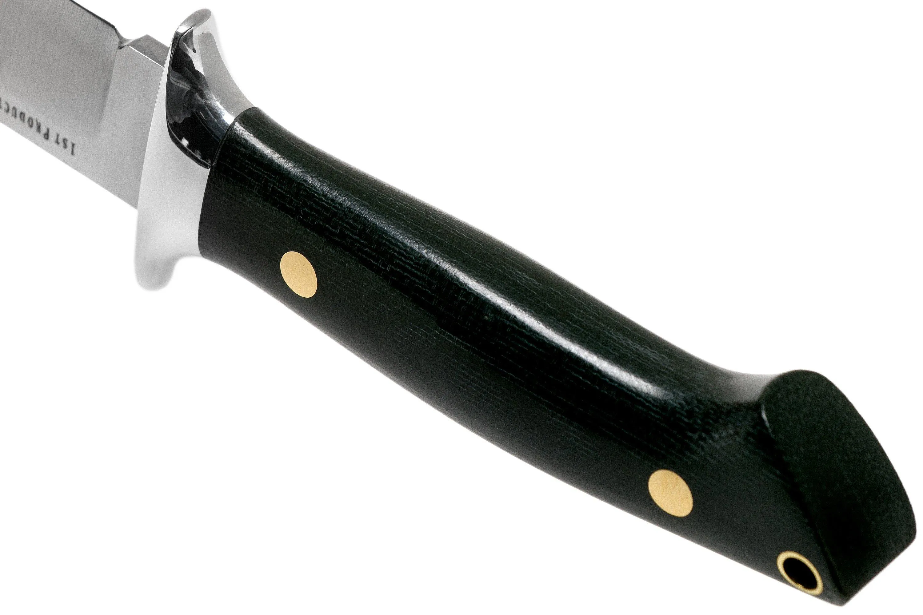Bark River Chute Knife CPM 154, Black Canvas Micarta, Brass Guard