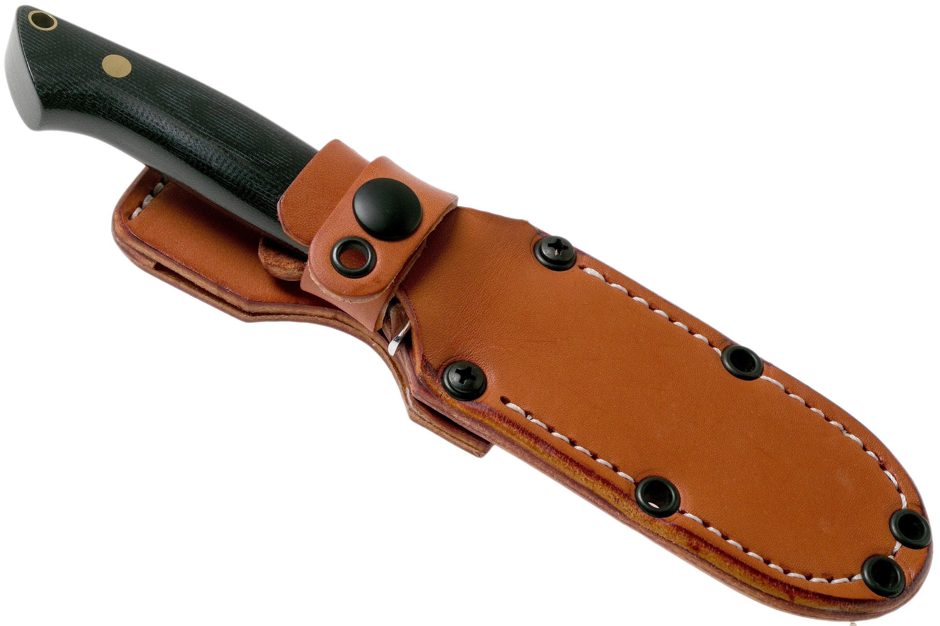 Bark River Chute Knife CPM 154, Black Canvas Micarta, Brass Guard