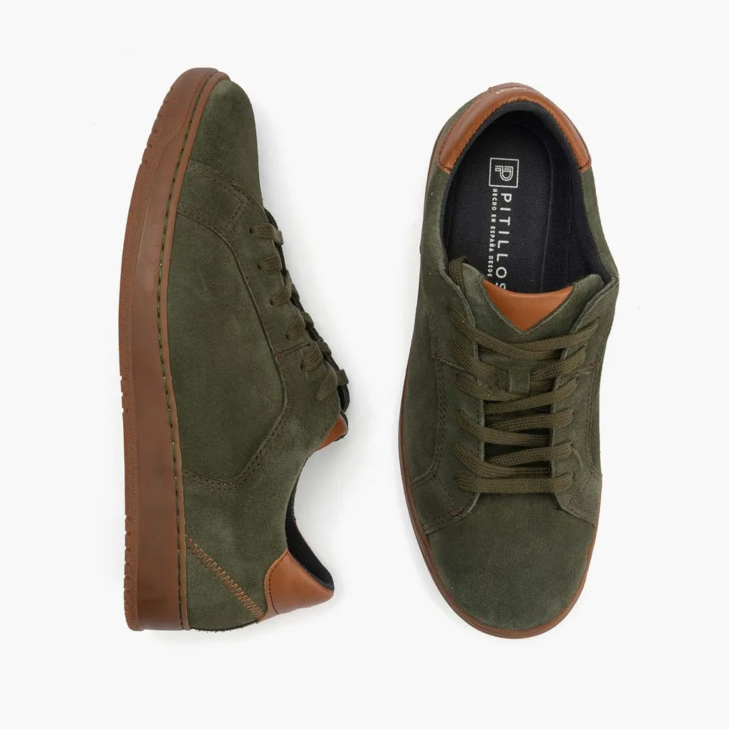 Basket en Serraje hombre color kaki