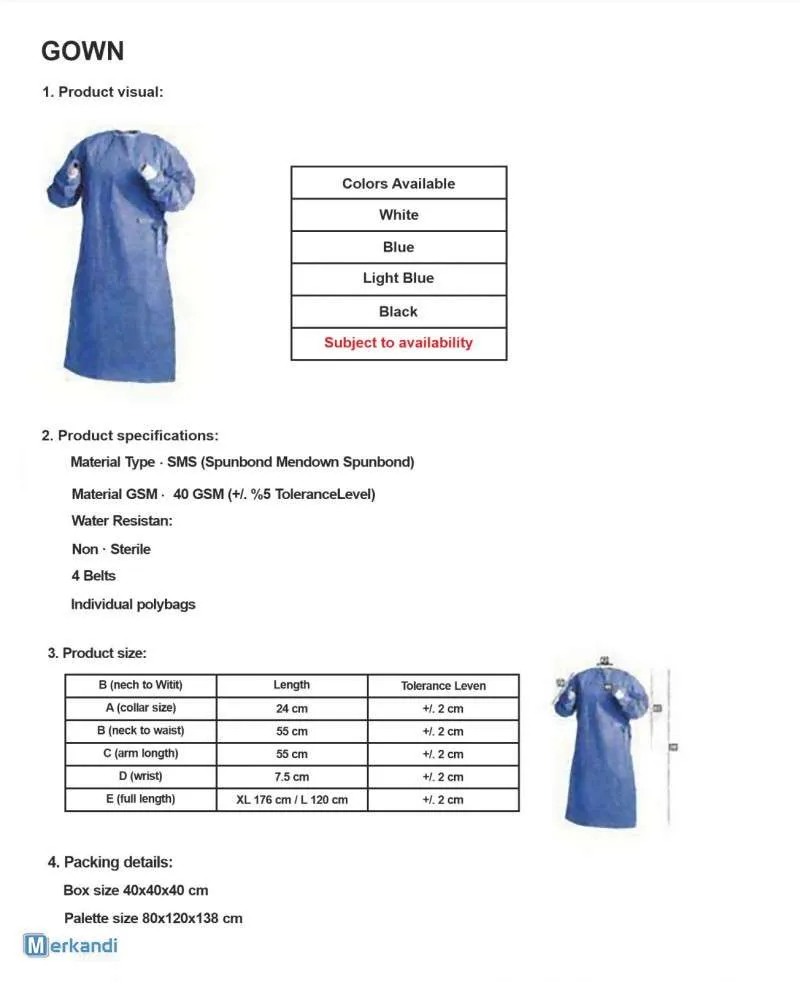 Batas Sanitarias Polipropileno R 1002 Resistentes al Agua