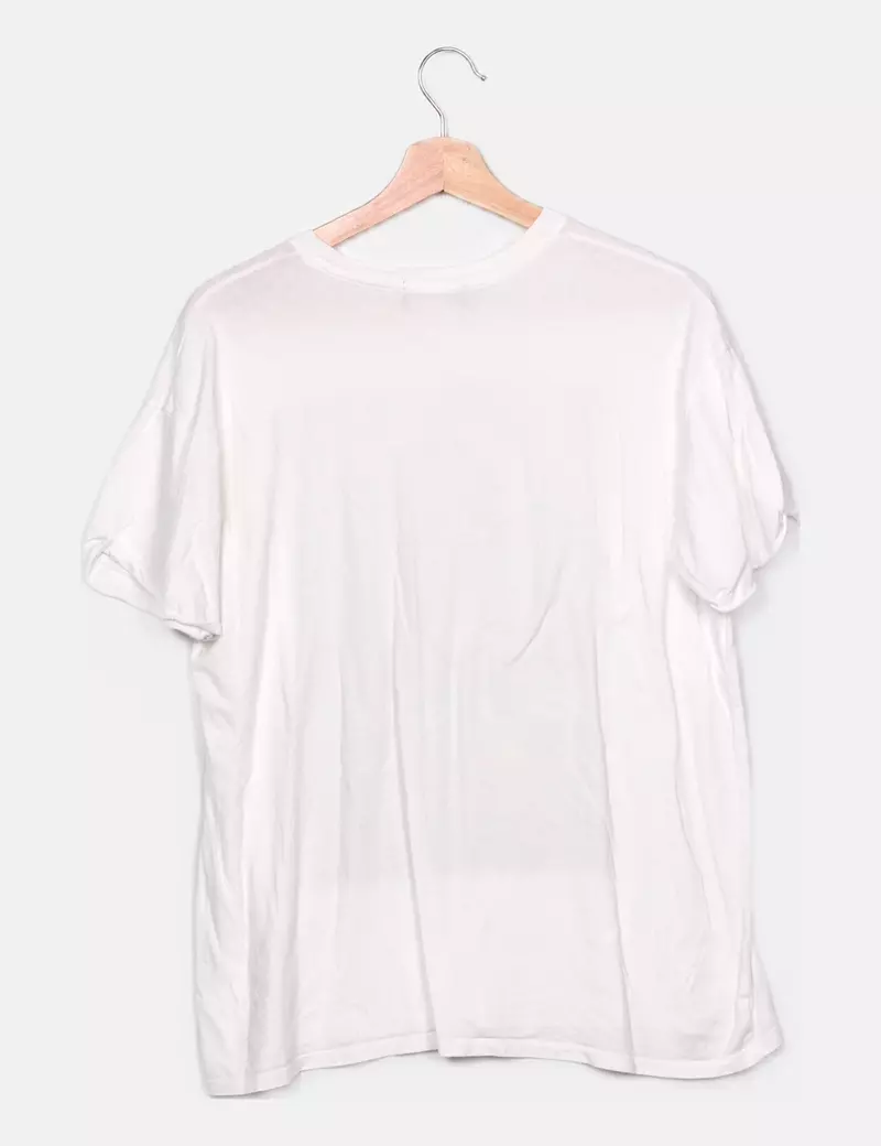 Bershka Camiseta blanca estampada