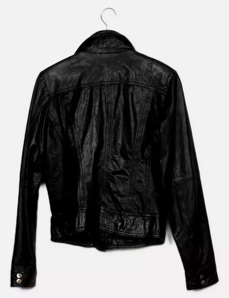 Bershka Chaqueta biker Piel
