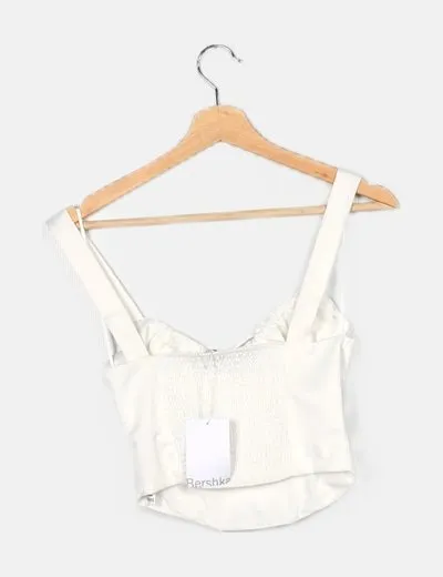 Bershka Corset satén blanco