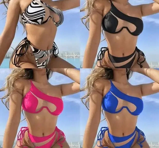 Bikini con Recortes Transparentes Sexys