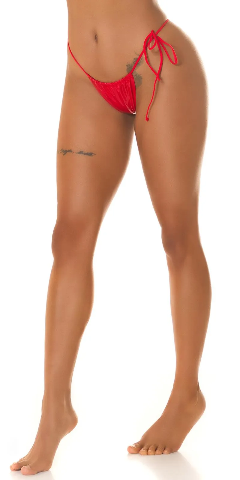 Bikini para combinar rojo en látex