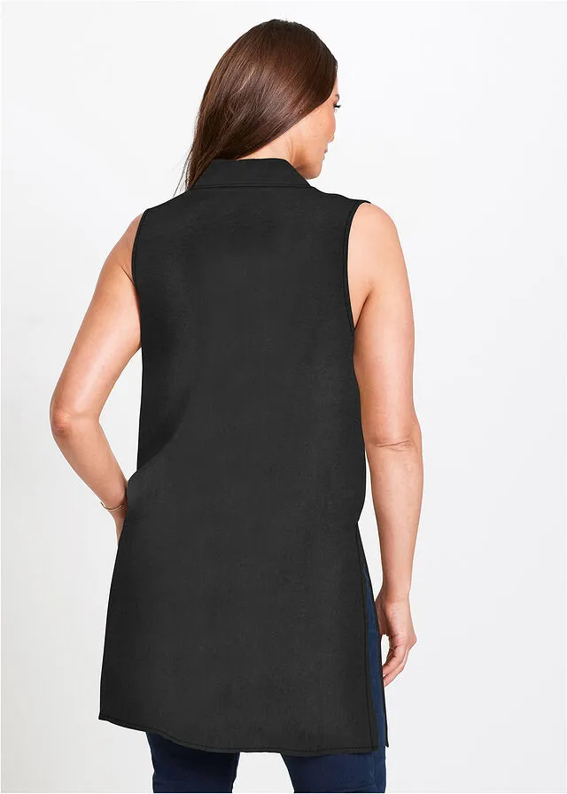 Blusa larga de viscosa Negro