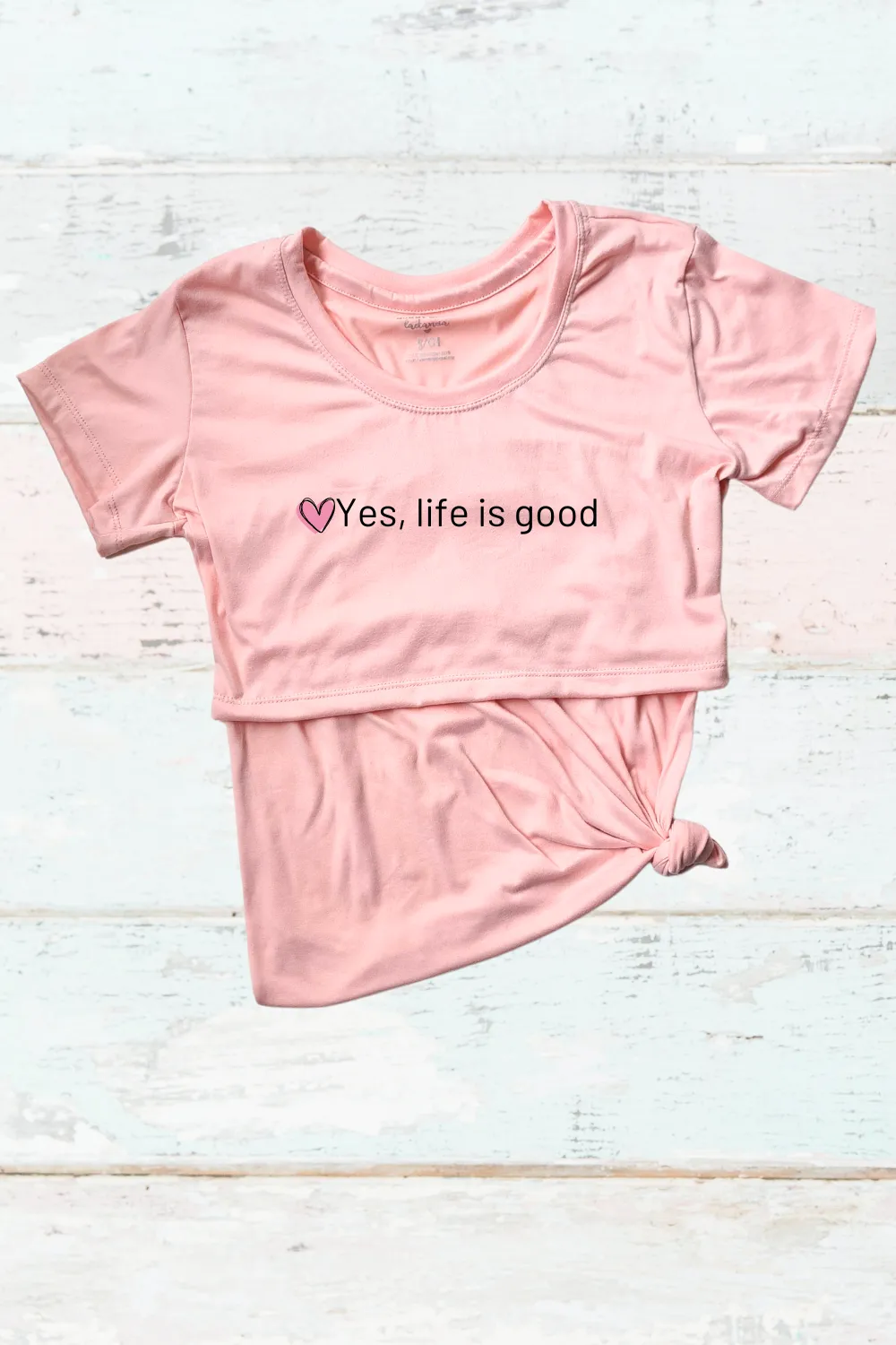 BLUSA MATERNIDADLACTANCIA MC ESTAMPADA. YES, LIFE IS GOOD