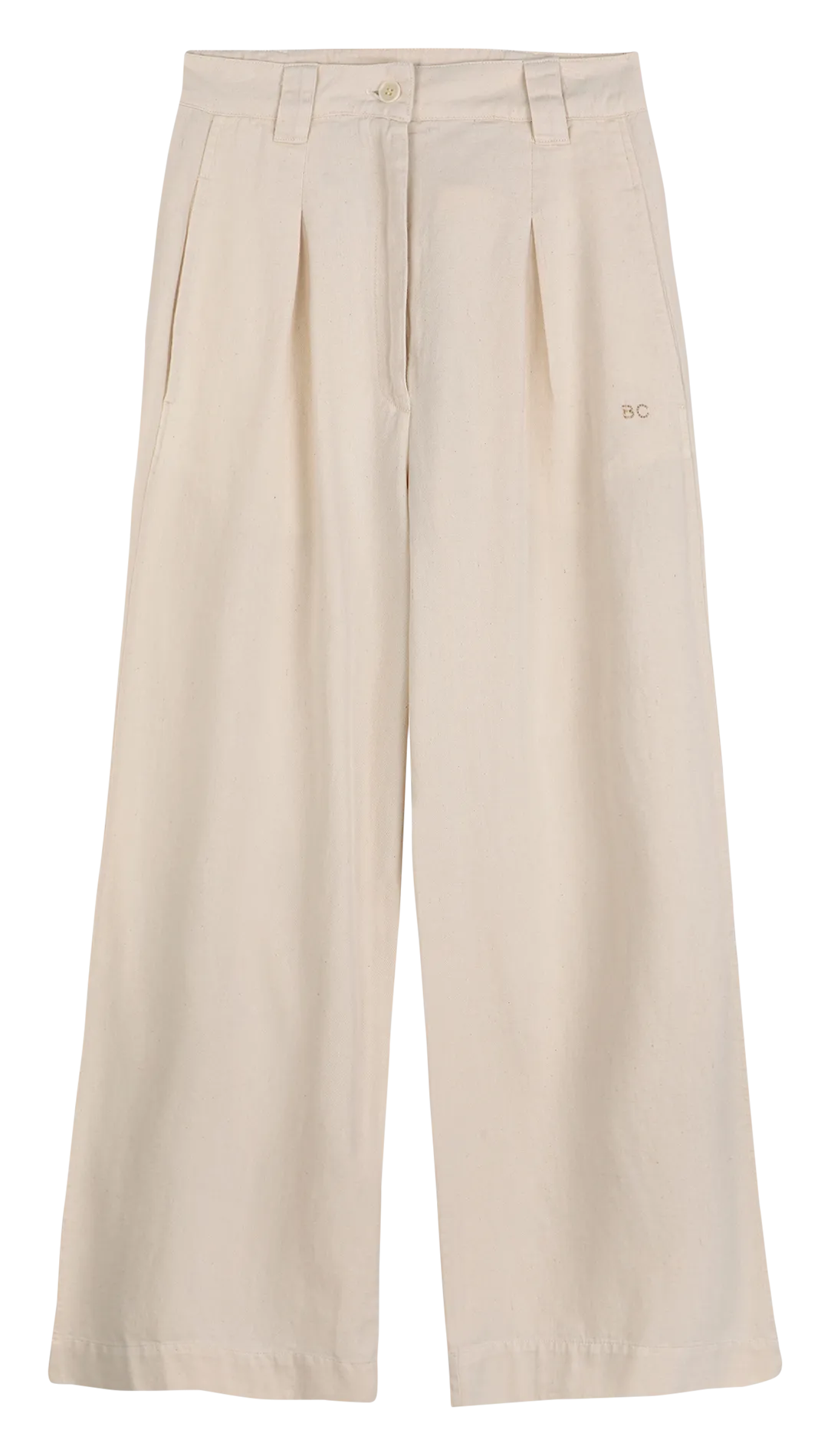 BOBO CHOSES Pantalón ancho de algodón de tiro alto en blanco