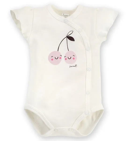 Body corto beige de bebé colección Sweet Cherry