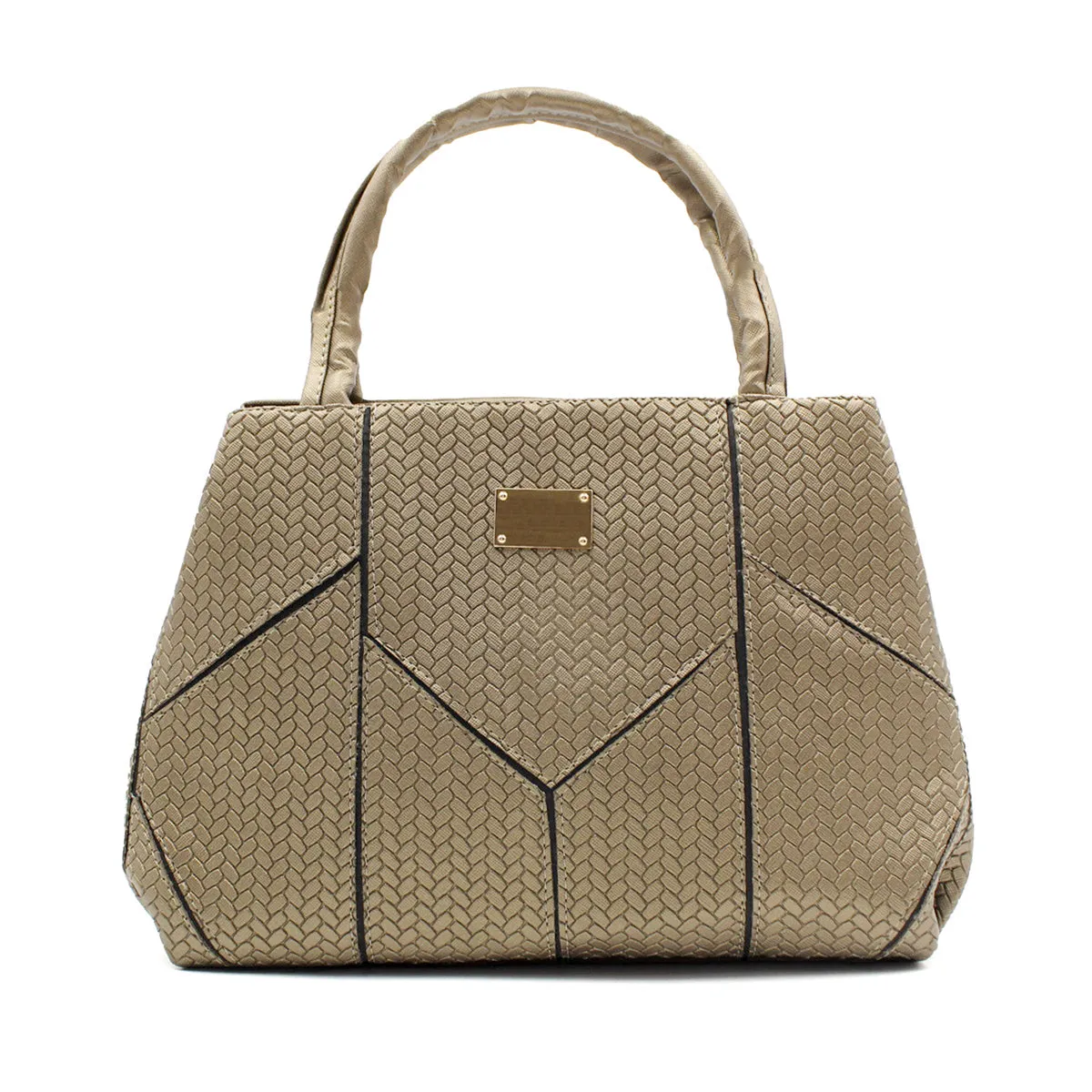 Bolsa Satchel Doble asa Color Plata Exterior Piel sintética de RBCOLLECTION