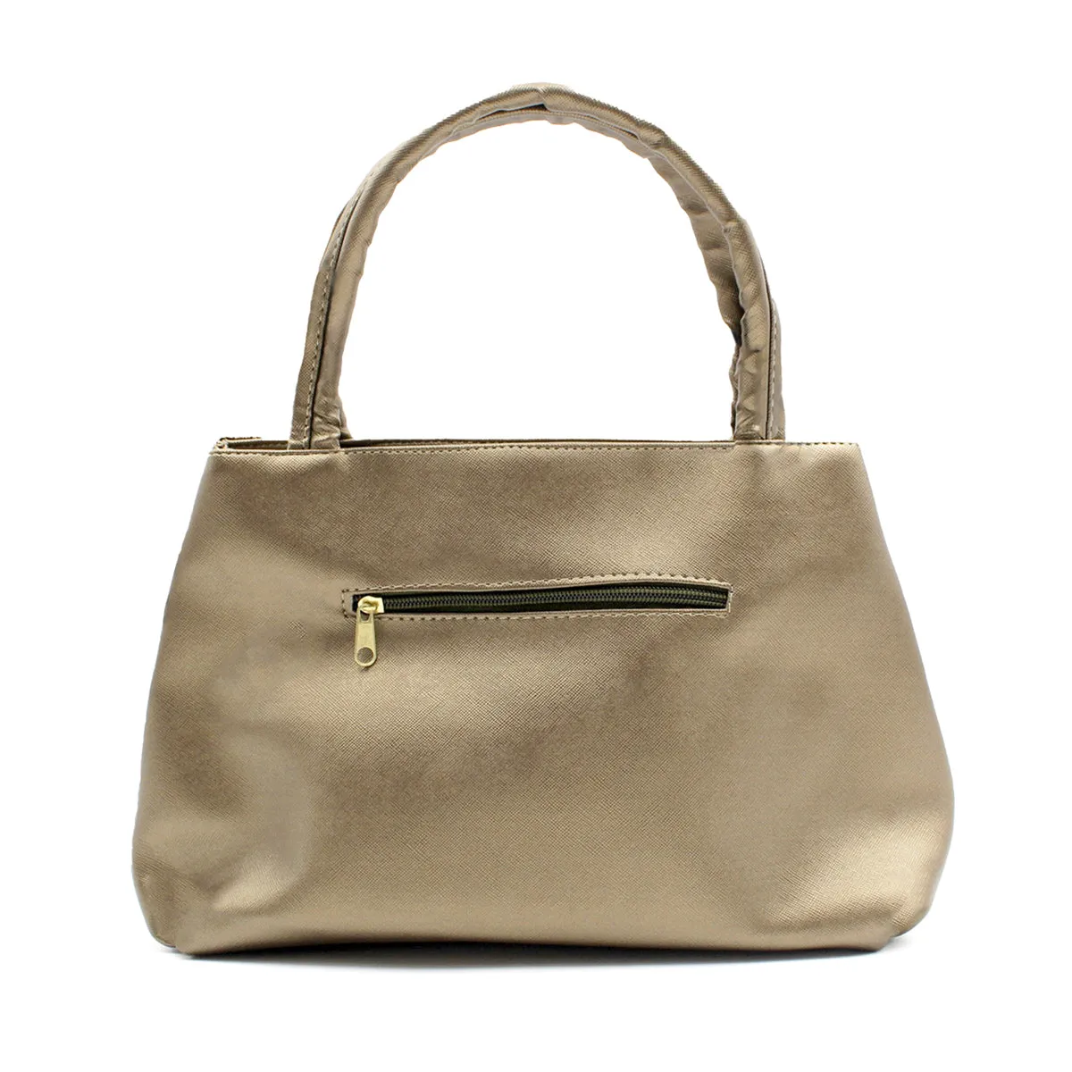 Bolsa Satchel Doble asa Color Plata Exterior Piel sintética de RBCOLLECTION
