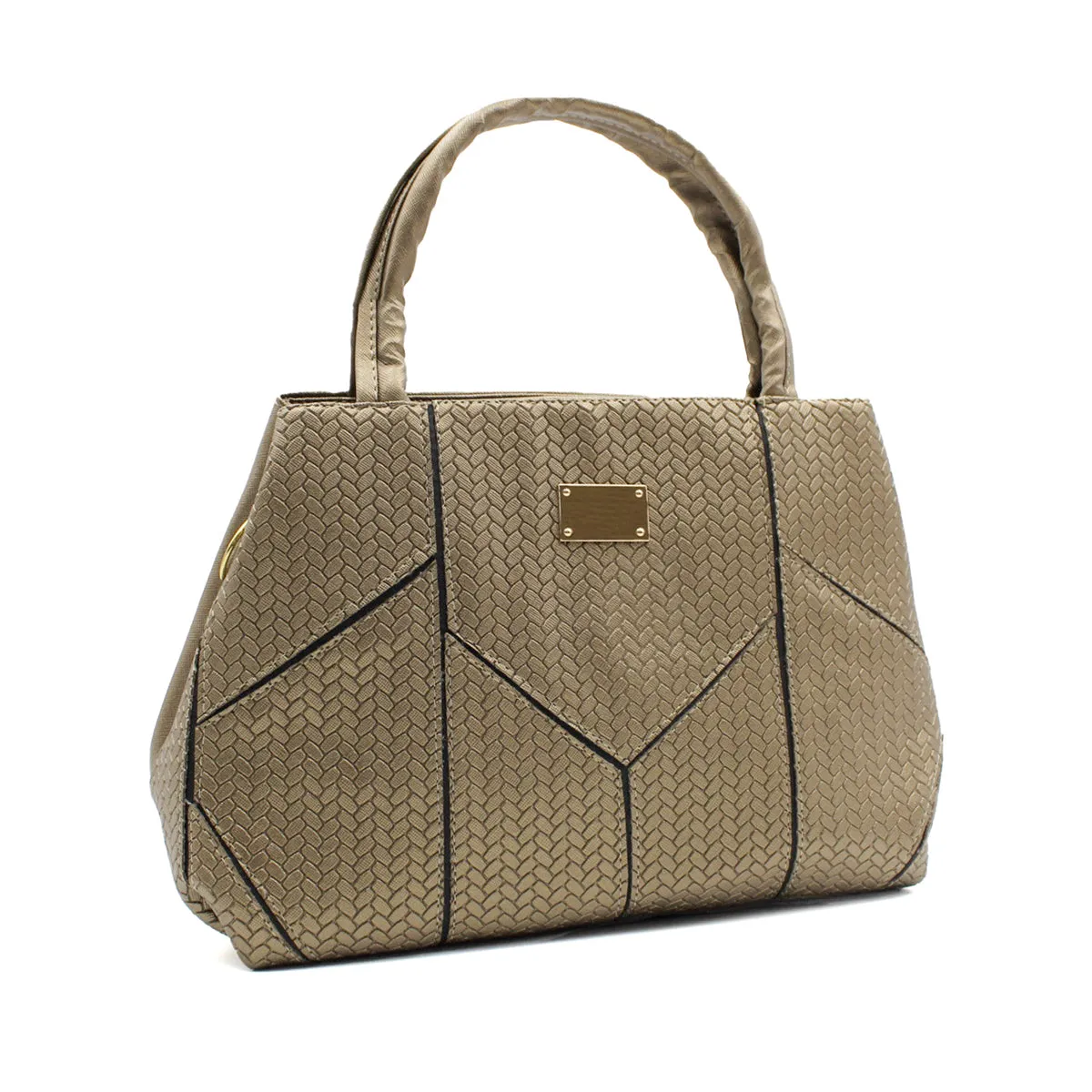 Bolsa Satchel Doble asa Color Plata Exterior Piel sintética de RBCOLLECTION
