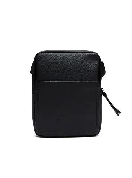 bolso lacoste plano negro hombre