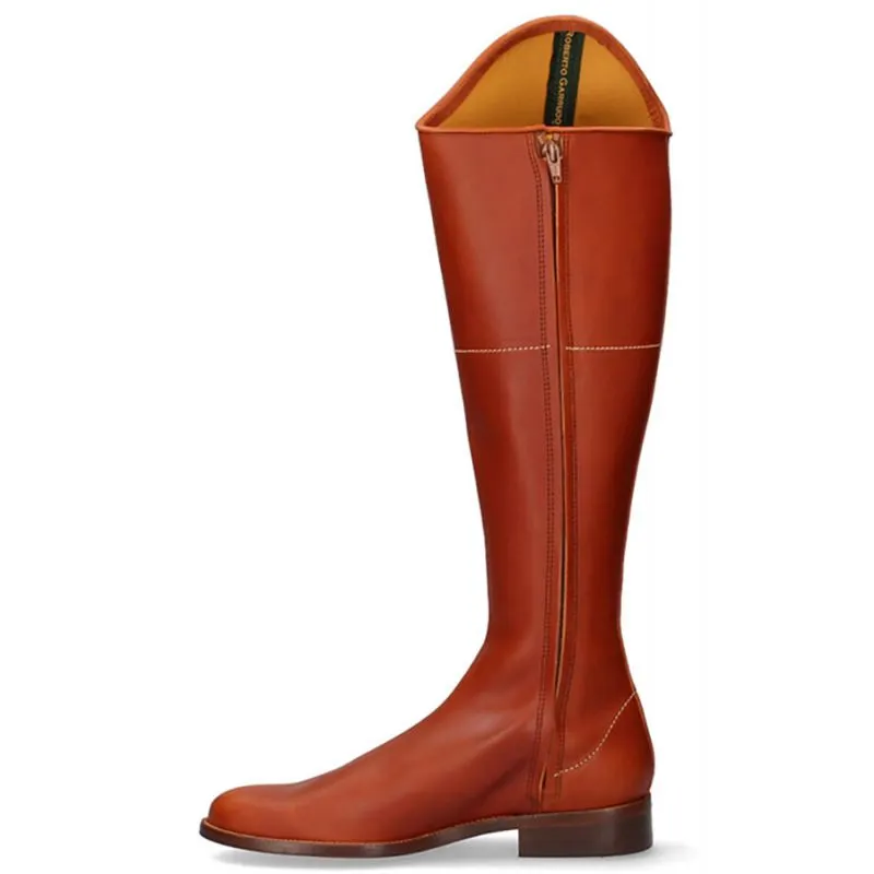 Bota hípica cremallera avellana